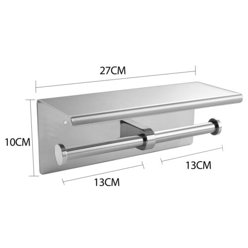Toilet Paper Holder Double Roll Stainless - Image 3
