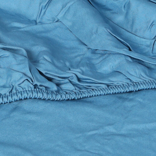 Dreamz Bamboo Bed Sheets Set 4-Piece Flat Fitted Sheet King Size Blue - Image 4