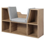 Levede Kids Bookcase Toys Box Shelf Brown