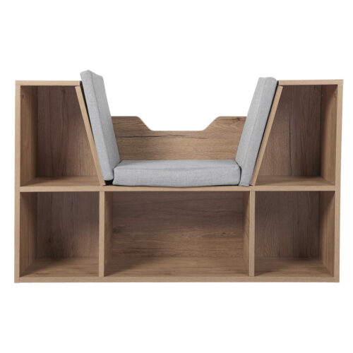 Levede Kids Bookcase Toys Box Shelf Brown - Image 2