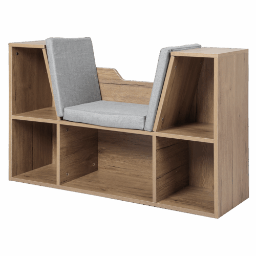 Levede Kids Bookcase Toys Box Shelf Brown - Image 9