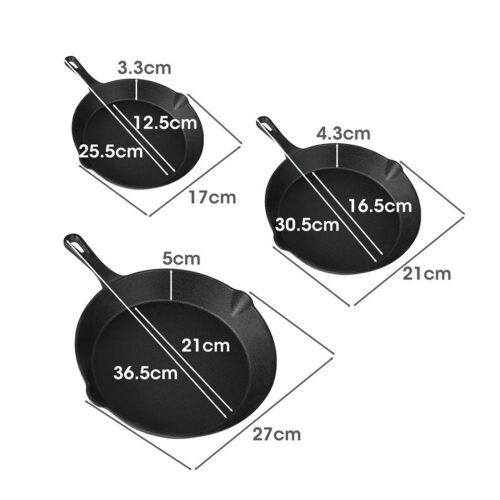 TOQUE Non Stick Frying Pan Set 3PCS - Image 3