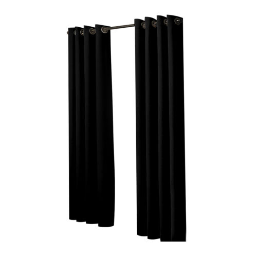 2x Blockout Curtains Panels 3 Layers Black - Image 2