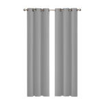 2x Blockout Curtains Panels 3 Layers Grey