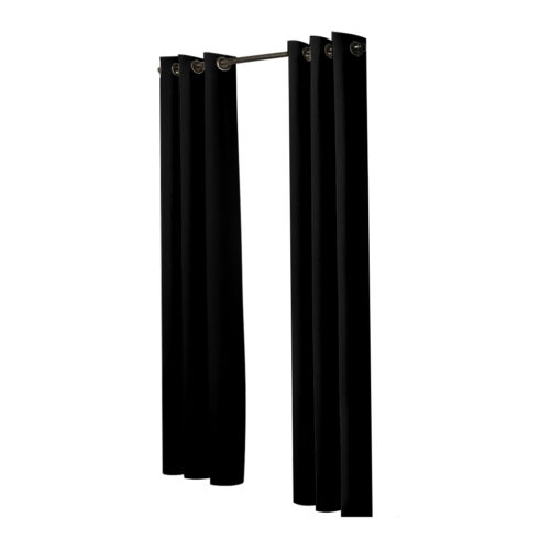 2x Blockout Curtains Panels 3 Layers Black - Image 2
