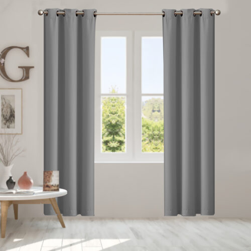 2x Blockout Curtains Panels 3 Layers Grey - Image 7