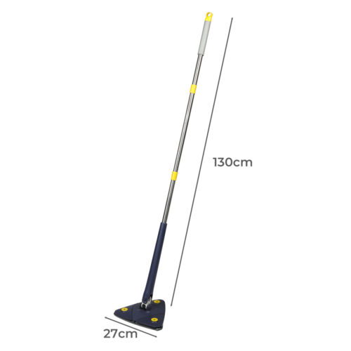 Cleanflo Cleaning Mop Dry Wet Triangle 360° Rotatable Adjustable Head 5 Pads - Image 3