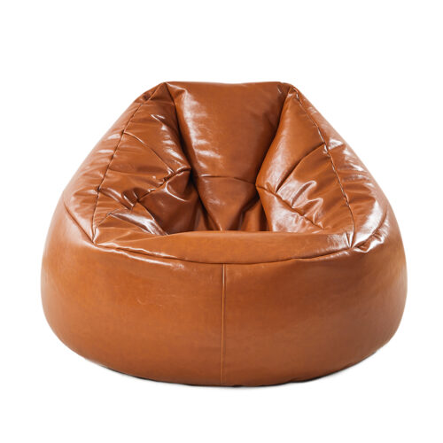 Marlow Bean Bag Chair Cover PU Couch Tan - Image 2