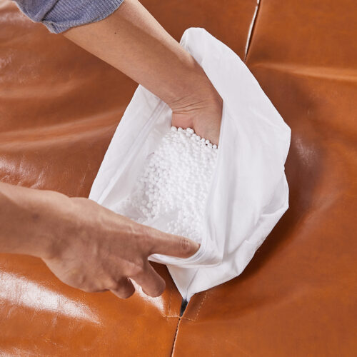Marlow Bean Bag Chair Cover PU Couch Tan - Image 4