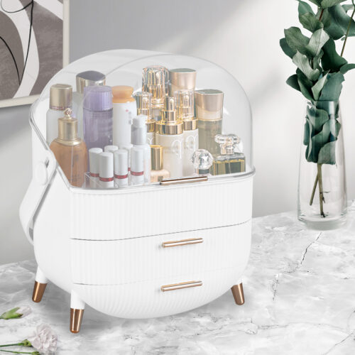 Makeup Organizer Case Drawer Portable White - Image 7