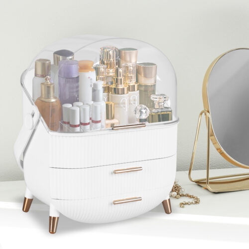 Makeup Organizer Case Drawer Portable White - Image 8