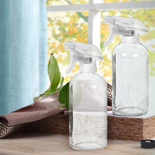 4x 500ml Clear Glass Spray Bottles Trigger - Image 7