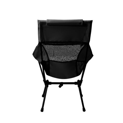 Levede Camping Chair Folding Outdoor Large Black - Image 2