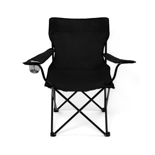 Levede 2Pcs Camping Chairs Folding Arm Black - Image 2