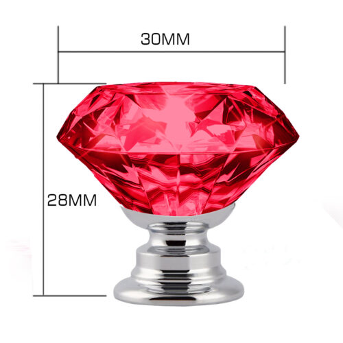 16 Pcs Red Crystal Knobs Diamond 30mm Small Red - Image 4