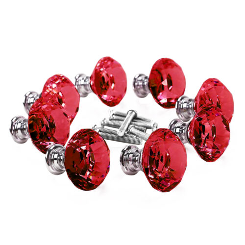 16 Pcs Red Crystal Knobs Diamond 40mm Large Red - Image 2