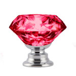 16 Pcs Red Crystal Knobs Diamond 40mm Large Red