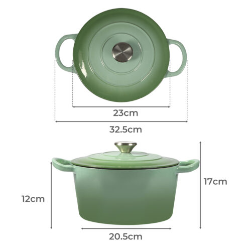 TOQUE 4L Enamel Dutch Oven Pot in Green Colour - Image 3