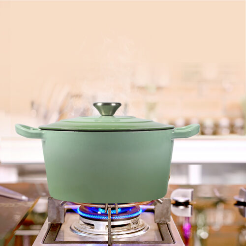 TOQUE 4L Enamel Dutch Oven Pot in Green Colour - Image 8