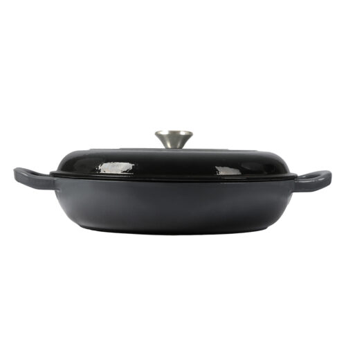 3.5L Enamel Dutch Oven Pan in Black Colour - Image 2