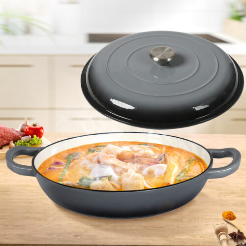 3.5L Enamel Dutch Oven Pan in Black Colour - Image 7