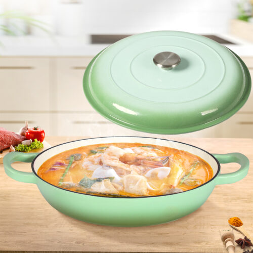 TOQUE 3.5L Enamel Dutch Oven Pan in Green Colour - Image 7