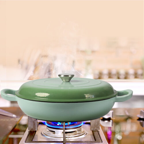 TOQUE 3.5L Enamel Dutch Oven Pan in Green Colour - Image 8