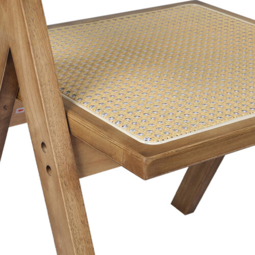 Levede 1x Dining Chair Solid Wood Rattan Natural - Image 5