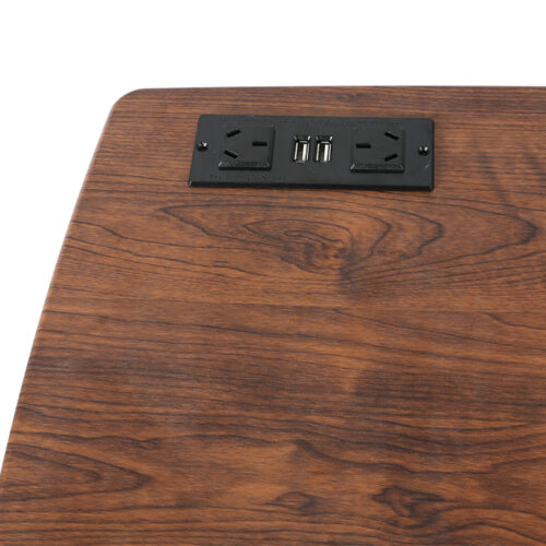 Levede Mobile Standing Desk Foldable Brown Fold - Image 4