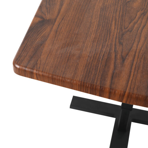 Levede Mobile Standing Desk Foldable Brown Fold - Image 6