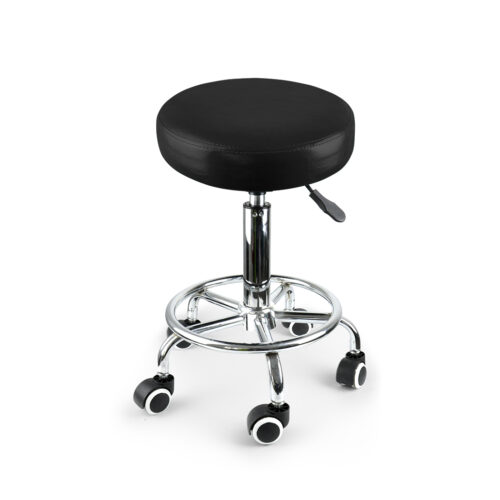 2x Levede Swivel Salon Barstool Hairdressing Black - Image 2