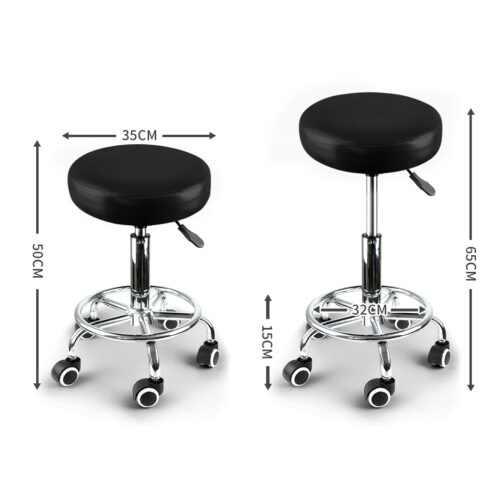 2x Levede Swivel Salon Barstool Hairdressing Black - Image 3