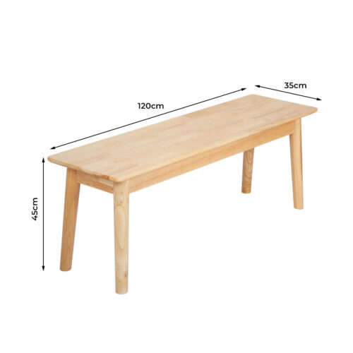 Levede 1XDining Chairs Bench Chair Seat Nature - Image 3