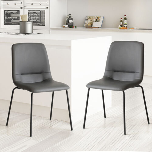 Levede Stackable Dining Chairs Kitchen Grey - Image 7