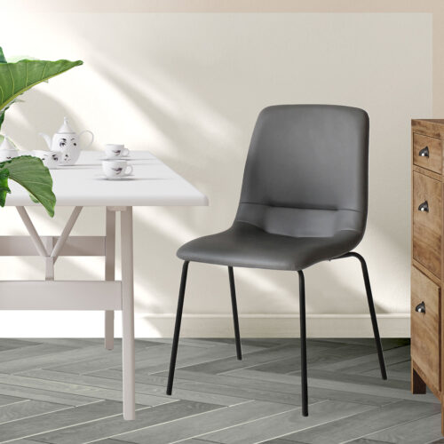 Levede Stackable Dining Chairs Kitchen Grey - Image 8