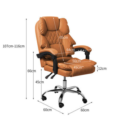 Levede Gaming Chair Office Computer Brown No Footrest - Image 3