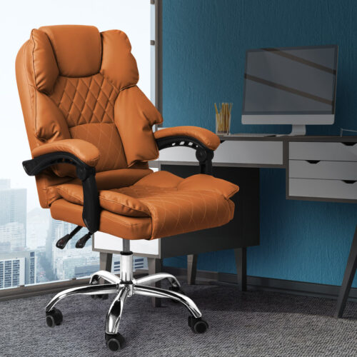 Levede Gaming Chair Office Computer Brown No Footrest - Image 7
