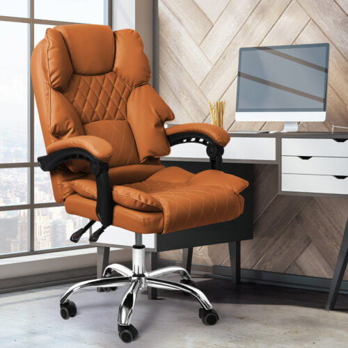 Levede Gaming Chair Office Computer Brown No Footrest - Image 8