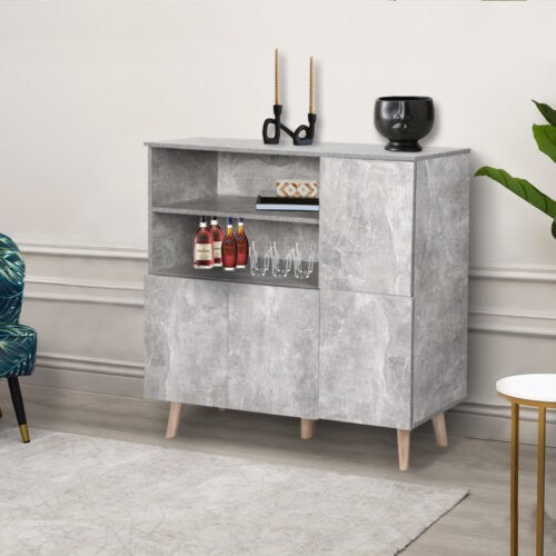 Levede Buffet Sideboard Storage Cabinet Grey - Image 7