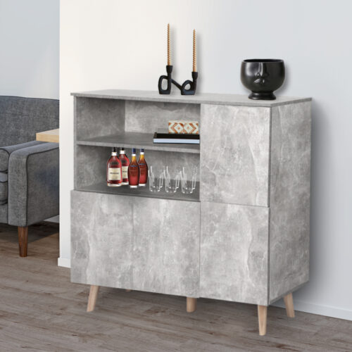 Levede Buffet Sideboard Storage Cabinet Grey - Image 8