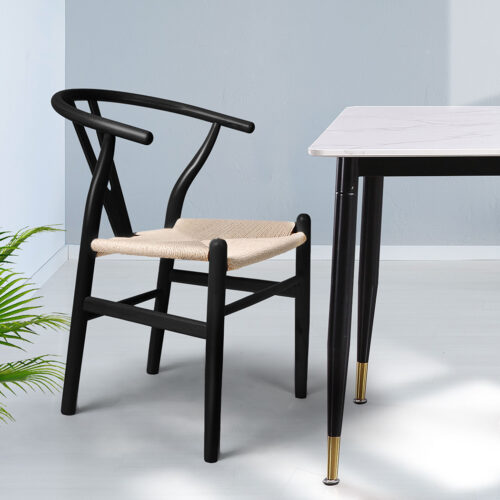 Levede 2x Dining Chairs Wooden Hans Black - Image 8