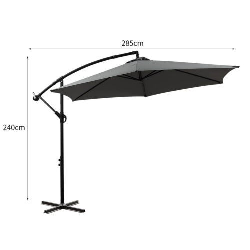 Mountview 3M Outdoor Umbrella Cantilever Grey Without Base - Image 3
