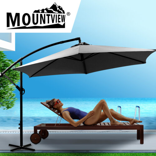 Mountview 3M Outdoor Umbrella Cantilever Grey Without Base - Image 7