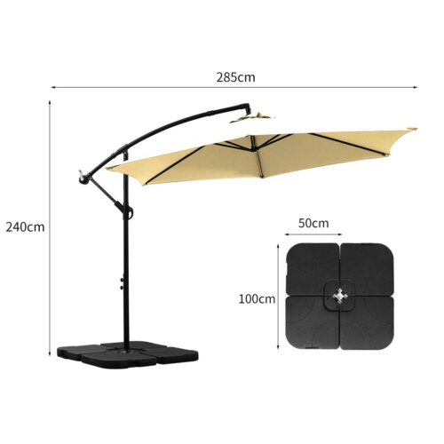 Mountview 3M Outdoor Umbrella Cantilever Grey - Image 3