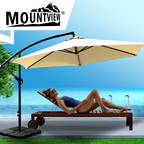 Mountview 3M Outdoor Umbrella Cantilever Grey - Image 7