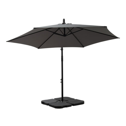 Mountview 3M Outdoor Umbrella Cantilever Grey With Base - Image 2