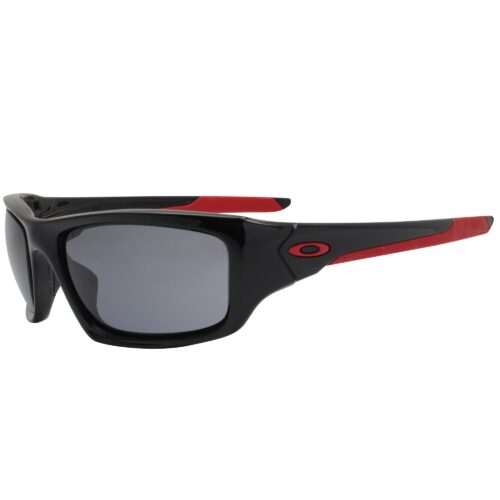 Oakley Custom Valve Polished Black Red Frame with Grey Lens Mens Sunglasses