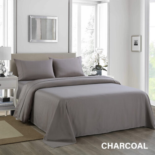 Royal Comfort 1200TC Ultrasoft 4-Piece Sheet Set Double Charcoal - Image 6