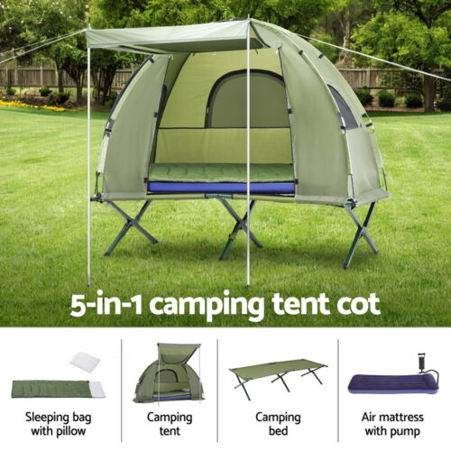 Weisshorn 5-in-1 Camping Tent Cot 1-person Air Mattress Camping Bed - Image 4