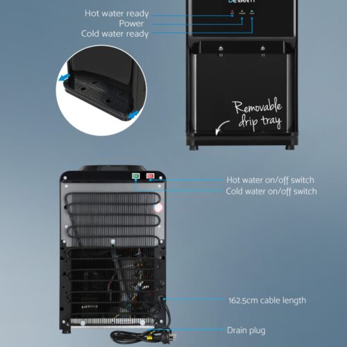 Devanti Water Cooler Dispenser Bench Top 22L Black - Image 5